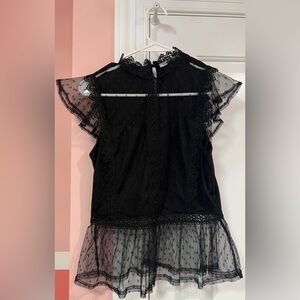 Haute Monde Black Lace Detail Blouse